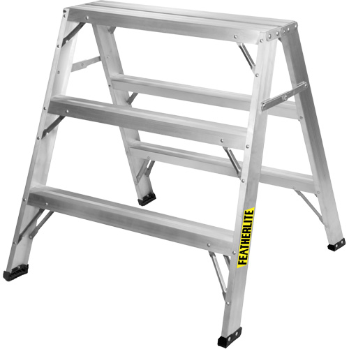 Industrial-Duty Sawhorse, 3' H x 33.3125" W x 31.50" D, 300 lbs. Capacity, Aluminum NRZ Safety Inc.