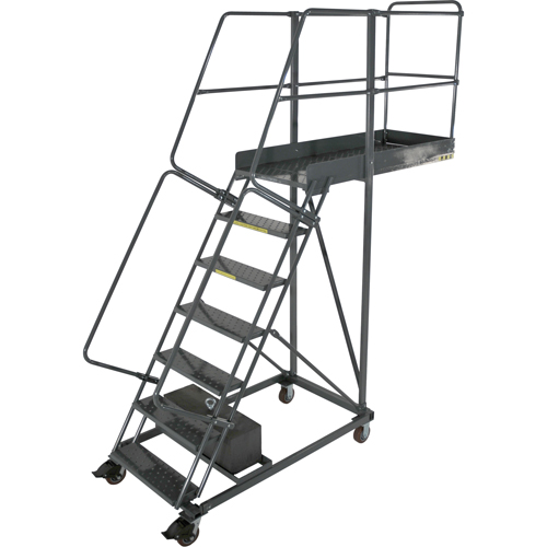 &eacute;chelles roulantes en porte-&agrave;-faux, Non renforc&eacute;, 10 marches, Profondeur de la plateforme 14", Hauteur de la plateforme 100" NRZ Safety Inc.