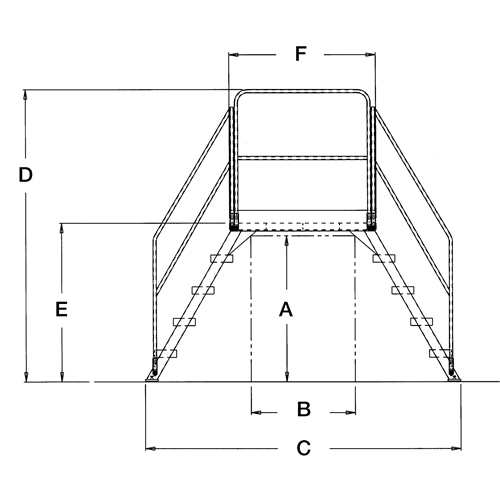&eacute;chelles de liaison, 115-1/2" Port&eacute;e hors tout, 50" ha x 60" p, 24" Largeur de la marche NRZ Safety Inc.