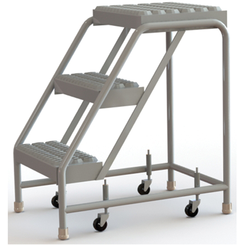 &eacute;chelles roulantes, 3 marches, Largeur de la marche 16", Hauteur de la plateforme 30", Aluminium NRZ Safety Inc.