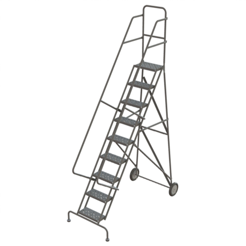 Rolling Ladder, 9 Steps, Serrated, 96" High NRZ Safety Inc.