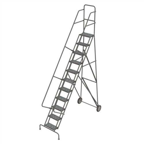 Rolling Ladder, 11 Steps, Serrated, 116" High NRZ Safety Inc.