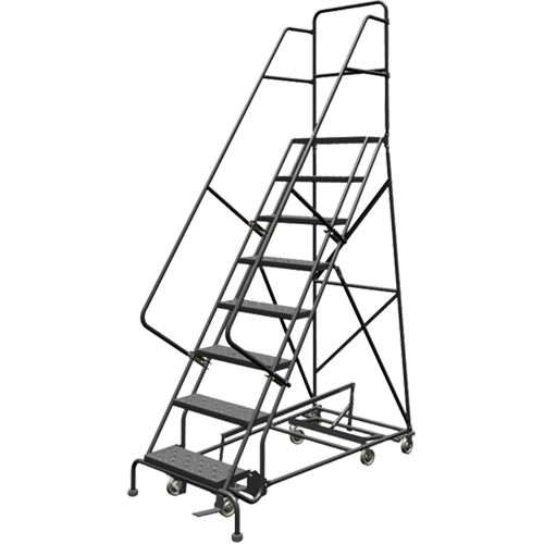 All Directional Rolling Ladder, 8 Steps, 24" Step Width, 80" Platform Height, Steel NRZ Safety Inc.