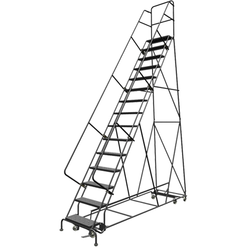 All Directional Rolling Ladder, 15 Steps, 24" Step Width, 150" Platform Height, Steel NRZ Safety Inc.