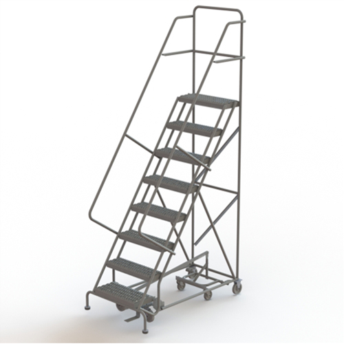 All Directional Rolling Ladder, 8 Steps, 24" Step Width, 80" Platform Height, Steel NRZ Safety Inc.