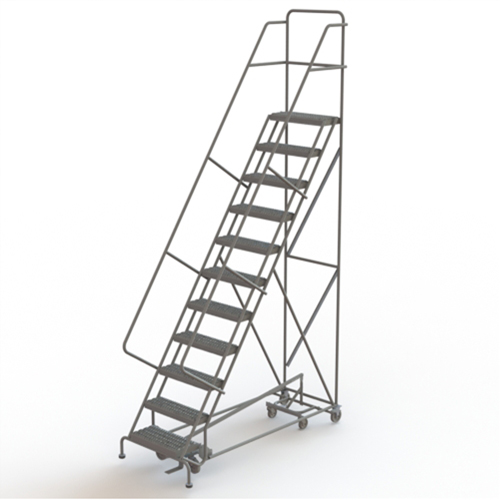 All Directional Rolling Ladder, 11 Steps, 24" Step Width, 110" Platform Height, Steel NRZ Safety Inc.