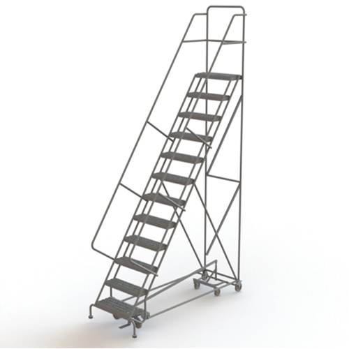 All Directional Rolling Ladder, 12 Steps, 24" Step Width, 120" Platform Height, Steel NRZ Safety Inc.