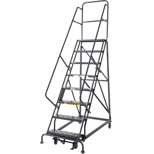 &eacute;chelles roulantes robustes, 8 marches, Largeur de la marche 24", Hauteur de la plateforme 80", Acier NRZ Safety Inc.