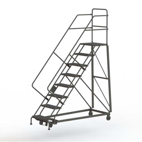 Heavy Duty Safety Slope Ladder, 8 Steps, Serrated, 50° Incline, 80" High NRZ Safety Inc.
