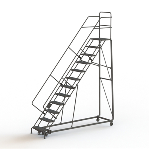 Heavy Duty Safety Slope Ladder, 12 Steps, Serrated, 50° Incline, 120" High NRZ Safety Inc.