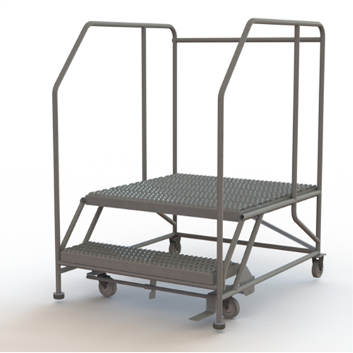 Mobile Work Platform, Steel, 2 Steps, 20" H, 36" D, 36" Step, Serrated NRZ Safety Inc.