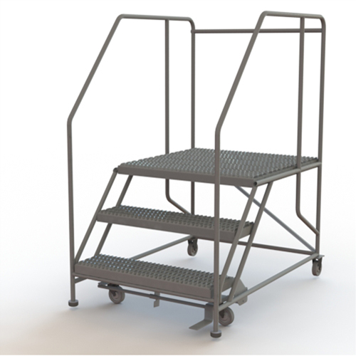 Plateforme de travail mobile, Acier, 3 Marches, 30" ha, 36" p, 36" Marche, Stri&eacute; NRZ Safety Inc.