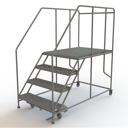 Plateforme de travail mobile, Acier, 4 Marches, 40" ha, 48" p, 36" Marche, Stri&eacute; NRZ Safety Inc.