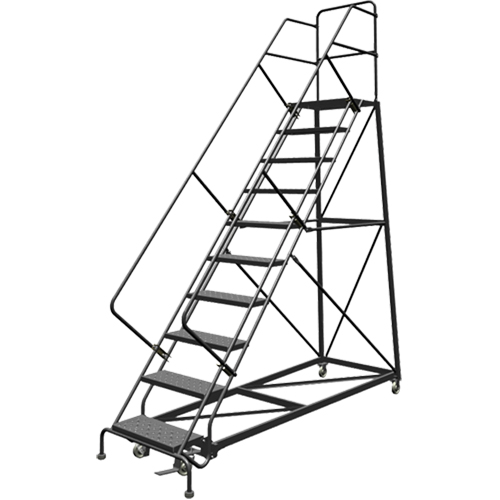 &eacute;chelles en angle de s&eacute;curit&eacute;, 9 marches, Perfor&eacute;, Inclinaison 50°, Hauteur 90" NRZ Safety Inc.