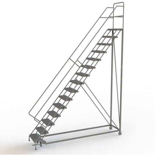 &eacute;chelles en angle de s&eacute;curit&eacute;, 15 marches, Stri&eacute;, Inclinaison 50°, Hauteur 150" NRZ Safety Inc.