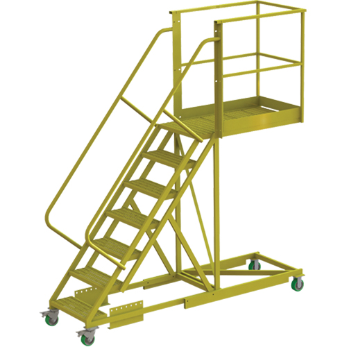 Cantilever Rolling Ladder, Supported, 7 Steps, 40" Platform Depth, 70" Platform Height NRZ Safety Inc.