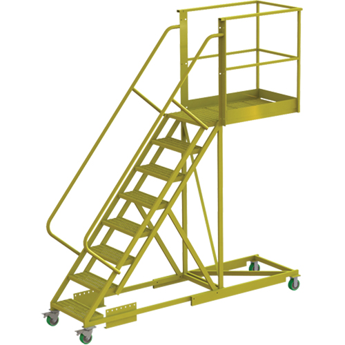 Cantilever Rolling Ladder, Supported, 8 Steps, 40" Platform Depth, 80" Platform Height NRZ Safety Inc.