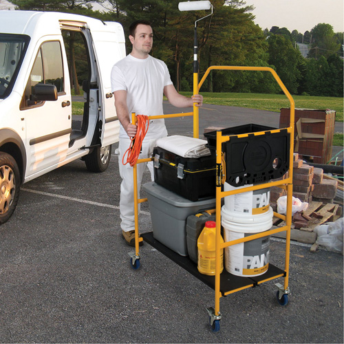 Jobsite Series 4' Safety Rail & Tool Shelf Scaffold Kit, Steel Frame, 49-1/2" D x 57-3/4" H NRZ Safety Inc.