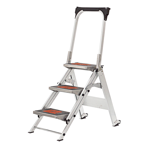 Safety Stepladder with Bar & Tray, 2.2', Aluminum, 300 lbs. Capacity, Type 1A NRZ Safety Inc.