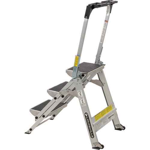 &eacute;chelle escabeau avec roues pivotantes, 3 marches, 34" x 22" x Hauteur 50,75" NRZ Safety Inc.
