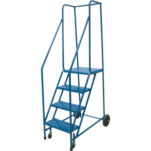 Rolling Step Ladder, 4 Steps, 18" Step Width, 37" Platform Height, Steel NRZ Safety Inc.