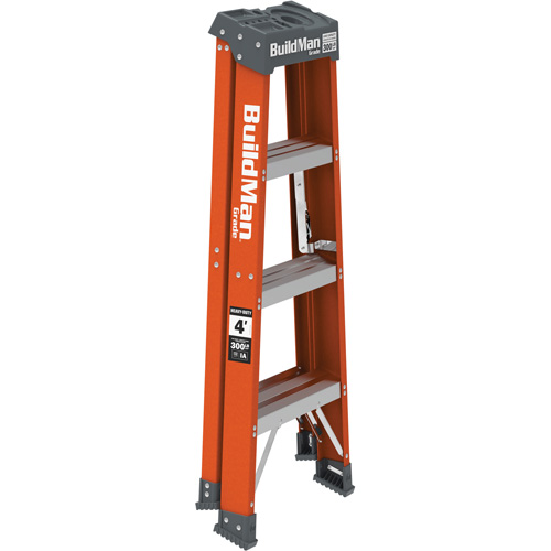 BuildMan&reg; Step Ladder, 4', Fibreglass, 300 lbs. Capacity, Type 1A NRZ Safety Inc.
