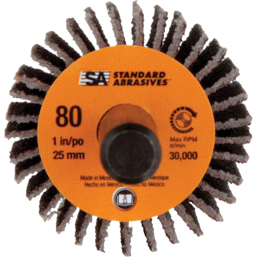 Standard Abrasives Flap Wheel, Aluminum Oxide, 80 Grit, 1" x 1" x 1/4" NRZ Safety Inc.