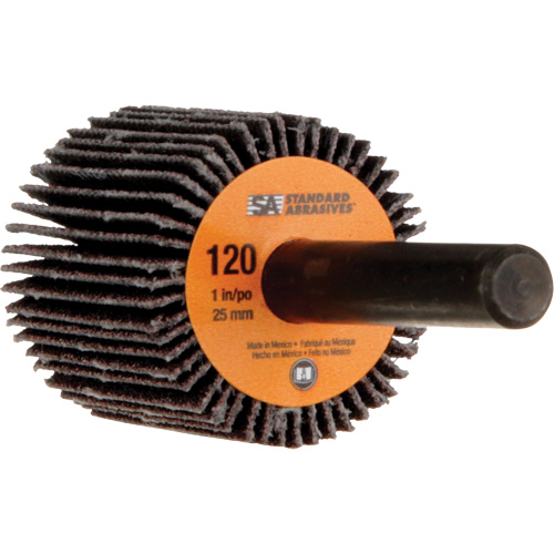 Standard Abrasives Flap Wheel, Aluminum Oxide, 120 Grit, 1" x 1" x 1/4" NRZ Safety Inc.