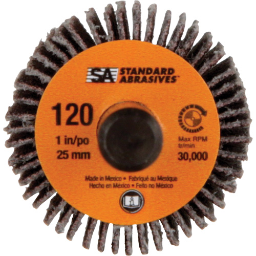 Standard Abrasives Flap Wheel, Aluminum Oxide, 120 Grit, 1" x 1" x 1/4" NRZ Safety Inc.