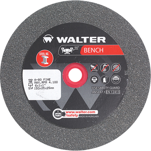 Meules pour rectifieuses d'&eacute;tabli, 6" x 1", Arbre de 1", 1 NRZ Safety Inc.