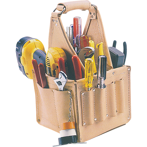 Porte-outils pour &eacute;lectricien et travaux d'entretien, Cuir, 17 pochettes, Beige NRZ Safety Inc.
