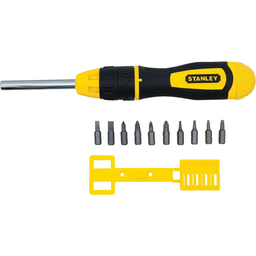 Multi-Bit Ratchet Screwdriver with 10 Bits, Cushion Grip Handle NRZ Safety Inc.