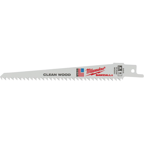 Fleam Ground Sawzall&reg; Reciprocating Blade, Bi-Metal, 6 TPI, 6" L x 3/4" W NRZ Safety Inc.