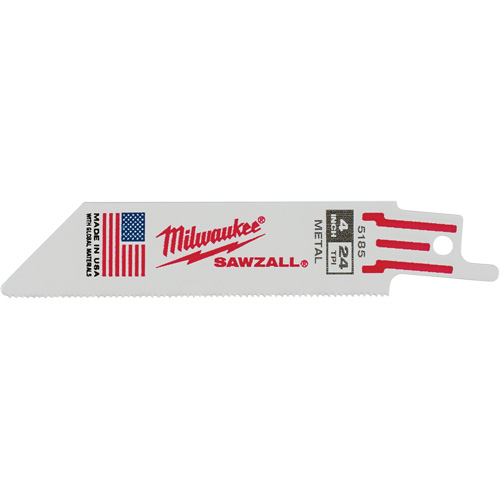 Sawzall&reg; Reciprocating Saw Blades, Bi-Metal, 24 TPI, 4" L x 3/4" W NRZ Safety Inc.