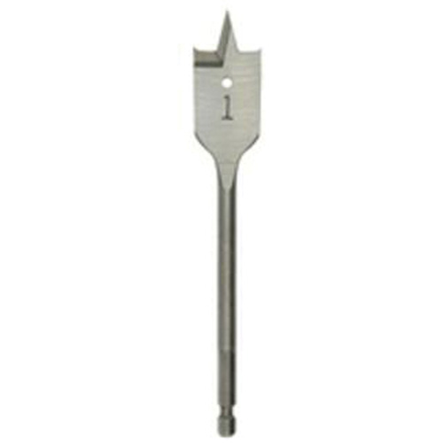 Flat Boring Bit, 1-1/8" Diameter, 1/4" Hex Shank, 6" Length NRZ Safety Inc.