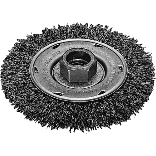 Disque m&eacute;tallique &agrave; fils torsad&eacute;s, Dia. 4", Fils 0,02", Arbre 5/8"-11, Acier inoxydable NRZ Safety Inc.