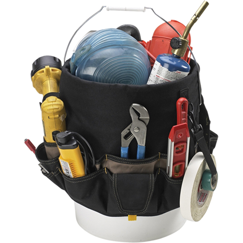 Sacs Bucket Buddy &agrave; 48 pochettes, 6" lo x 11" la x 12" h, Polyester, Noir NRZ Safety Inc.