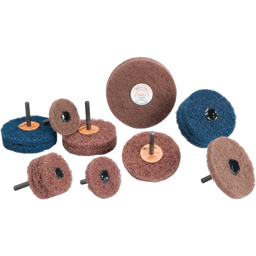 Standard Abrasives Buff & Blend Wheel, 3" Dia. x 1/4" W, 1/4" Arbor, Aluminum Oxide NRZ Safety Inc.