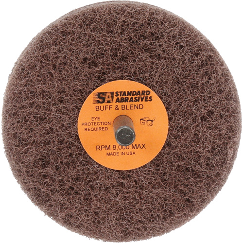 Standard Abrasives Buff & Blend Wheel, 3" Dia. x 2" W, 1/4" Arbor, Aluminum Oxide NRZ Safety Inc.