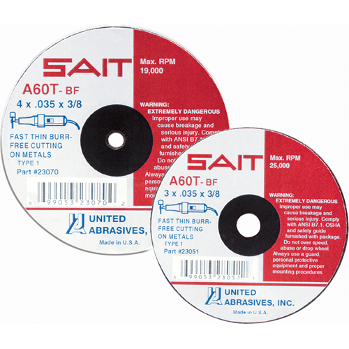 Meule &agrave; tronçonner, 7" x 0,045", Arbre de 7/8", Type 27, Oxyde d'aluminium/C&eacute;ramique, 8500 Tr/min NRZ Safety Inc.