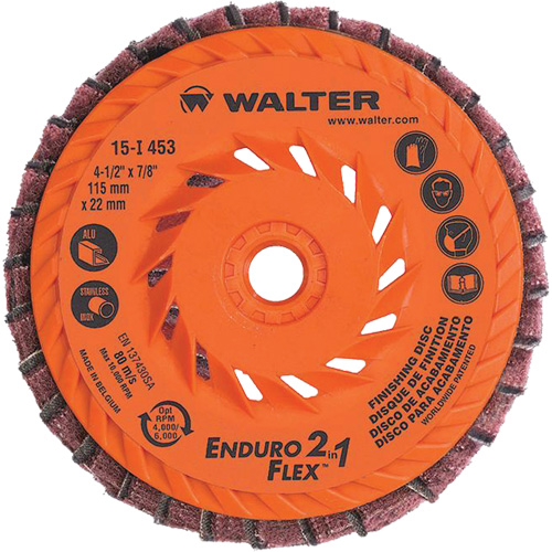 Meule &agrave; lamelles Enduro-Flex 2-in-1, 4-1/2" x 5/8"-11, Grain 80, C&eacute;ramique NRZ Safety Inc.
