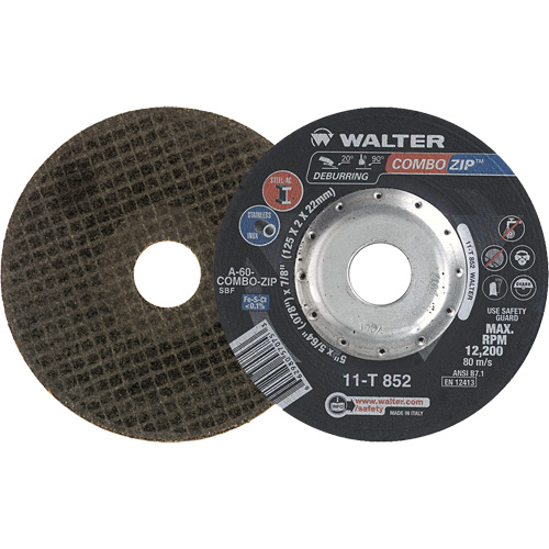 Right Angle Grinder Reinforced Cut-Off Wheels - Combo Zip, 5" x 5/64", 7/8" Arbor, Type 27 NRZ Safety Inc.