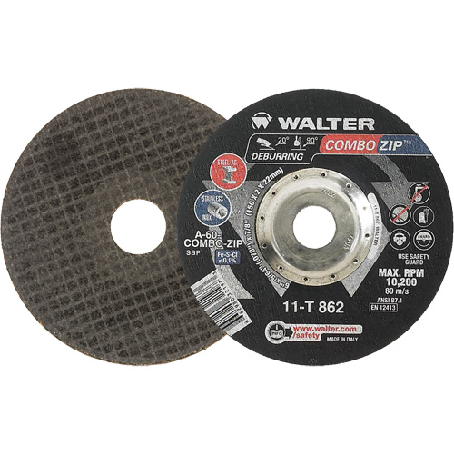 Right Angle Grinder Reinforced Cut-Off Wheels - Combo Zip, 6" x 5/64", 7/8" Arbor, Type 27 NRZ Safety Inc.