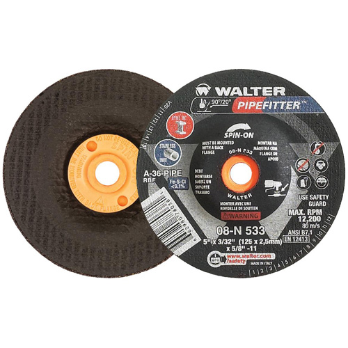 PIPEFITTER Grinding Wheel, 5" x 3/32", 5/8"-11 Arbor, Aluminum Oxide, Type 27 NRZ Safety Inc.