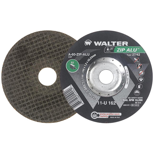 Zip Alu Cut-Off Wheel, 6" x 3/64", 7/8" Arbor, Type 27, Aluminum Oxide, 10200 RPM NRZ Safety Inc.