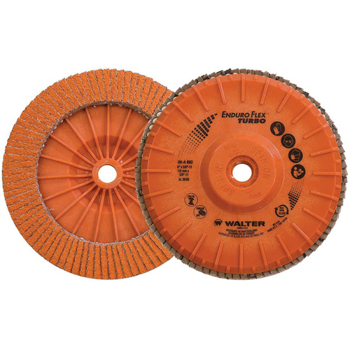 Disque &agrave; lamelles Turbo Enduro-Flex, 6" x 5/8"-11, Type 27S, Grain 36/60, C&eacute;ramique NRZ Safety Inc.