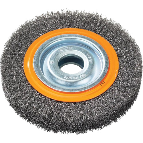 Brosses rotatives &agrave; fils torsad&eacute;s d'&eacute;tabli, 6" dia., Fils 0,0118", Arbre 1/2" - 1/4" NRZ Safety Inc.