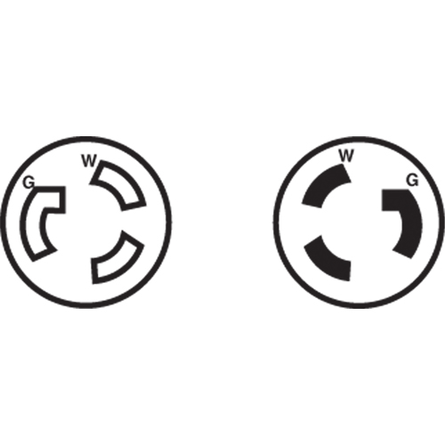 Prise mise &agrave; la terre verrouillable &agrave; deux bornes et trois fils, Nylon, 15 A, 250 V, L6-15P NRZ Safety Inc.