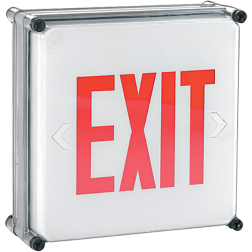Enseignes Exit Aqua NEMA 4x, DEL, &agrave; raccordement fixe, 11-3/4" lo x 11-3/4" la, Anglais NRZ Safety Inc.