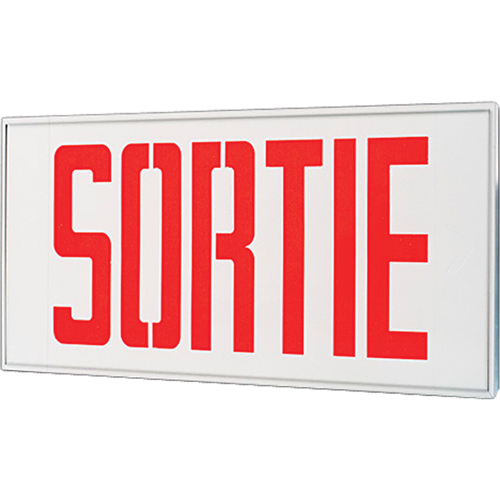 Stella Exit Signs - Sortie, LED, Hardwired, 17-1/2" L x 18-1/2" W, French NRZ Safety Inc.